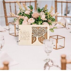 Vintage Wedding Book Memories, Anniversary Wedding Book with 40 Pages Kraft Pape